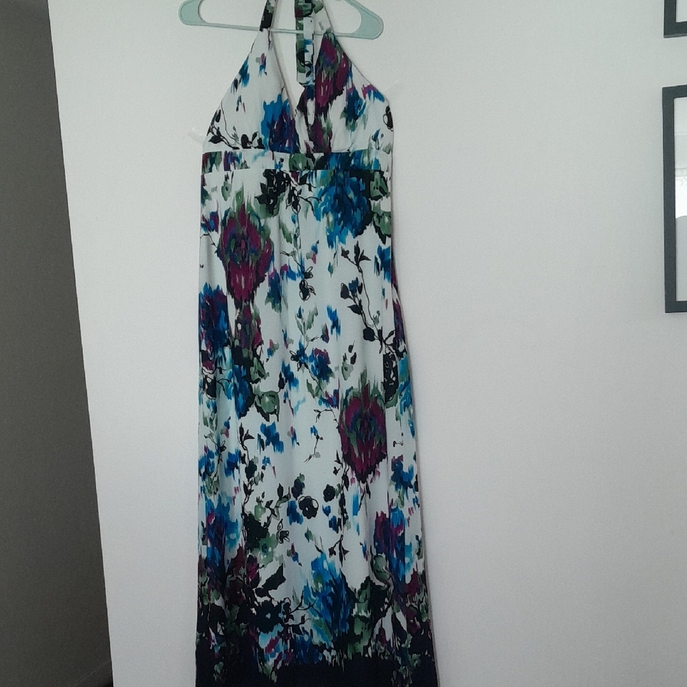 Not Rated Blue Green Halter Maxi Sundress